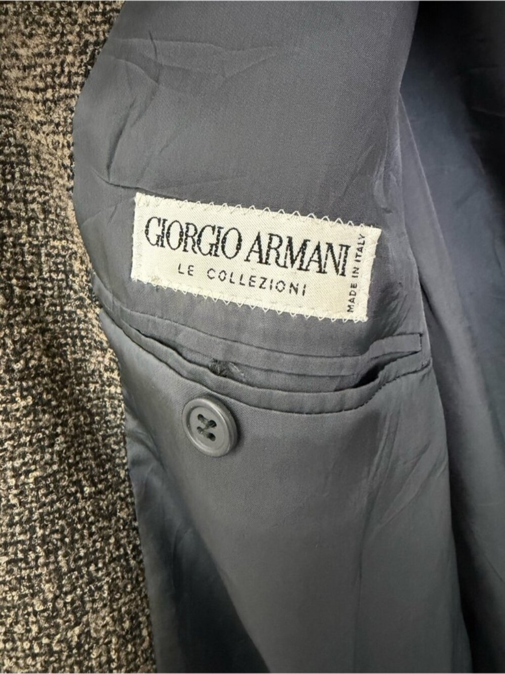 Giorgio Armani Le Collezioni Vintage Three Button Wool Blazer Size 40R Brown 80s - Picture 5 of 11